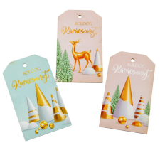  Nyomtatott dekorkarton -Boldog karácsonyt biléta 9cm 3db-os dekorációs kellék