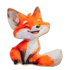  Nyomtatott dekorkarton róka 13cm dekorációs kellék