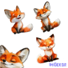  Nyomtatott dekorkarton - Róka figura 7cm 3db/csomag