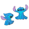  Nyomtatott dekorkarton Stich figura 5,5cm 2db-os csomag