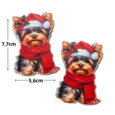  Nyomtatott dekorkarton - Ünnepi 'Yorki' 2db/csomag dekorációs kellék