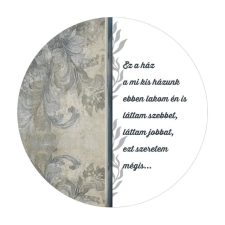  Nyomtatott fa tábla koszorú közép - Ez a ház 14,8cm dekorációs kellék