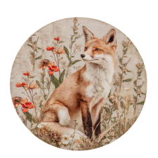  Nyomtatott fa tábla koszorú közép róka 11,8cm dekorációs kellék