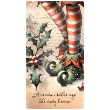  Nyomtatott fa tábla - Manócipős akasztós tábla dekorációs kellék