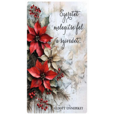  Nyomtatott fa tábla - Mikulásvirágos akasztós tábla dekorációs kellék