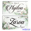  Nyomtatott fa tábla - Zárva-Nyitva tábla - téli gyapotvirággal 24,3x13cm