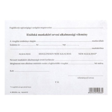 Nyomtatvány elsőfokú munkaköri orvosi alkalmassági vélemény nyomtatvány