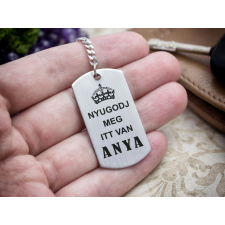 Nyugodj meg anya elintézi acél medálos kulcstartó kulcstartó