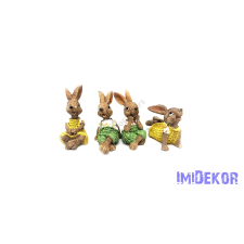Nyuszi figura ülő 8x3,5 cm dekorációs kellék