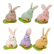  Nyuszi répával gyapjú M9cm dekorációs kellék