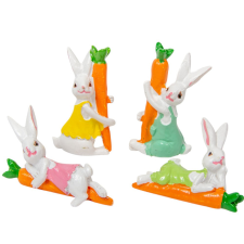  Nyuszi répával poly 6cm 4db-os dekorációs kellék