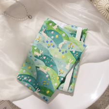 Nyuszis mintás textil könyvborító (A5 méretű könyvekhez) füzetborító