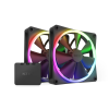 NZXT F140 RGB Twin Pack ház hűtő ventilátor 2db, 14cm fekete + vezérlő (RF-R14DF-B1) (RF-R14DF-B1) - Ventilátor