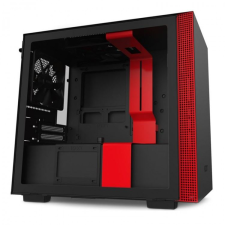 NZXT H210 táp nélküli ablakos Mini-ITX ház matt fekete-piros (CA-H210B-BR) (CA-H210B-BR) számítógép ház