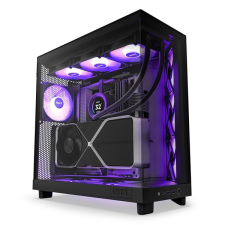 NZXT H6 Flow RGB (2023) fekete (táp nélküli) ablakos ATX ház számítógép ház
