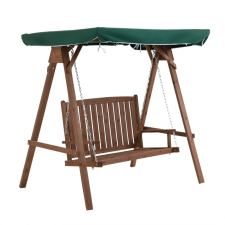 Oasom Fa hintaágy 2 személyes fenyő kerti bútor 160x120x165 cm zöld tetővel kerti bútor