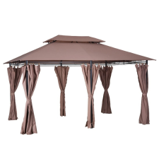 Oasom Luxus pavilon kerti sátor 300x400 cm oldalfallal kávé barna színben kerti tárolás