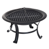 Oasom Mobil tűzrakó szikrafogóval tűzrakó tál kerti grill fekete 76x55 cm