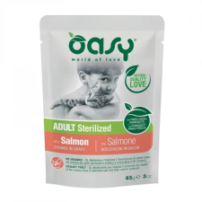 Oasy Cat Alutasakos Chunks in Gravy Adult Sterilized Salmon 85g macskaeledel