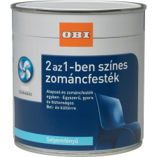 OBI 2 az 1-ben zománcfesték, vízzel hígítható selyemfényű, szürke 500 ml zománcfesték