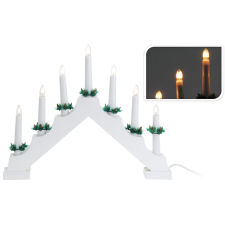 OBI Christmas Dekor LED gyertyaív 7 gyertyával fehér - zöld karácsonyfa izzósor