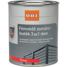 OBI fémvédő zománcfesték, 3 az 1-ben, ezüstszürke, fényes, 375 ml zománcfesték