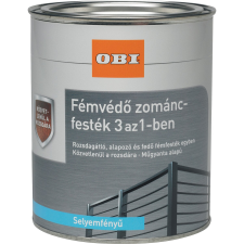 OBI fémvédő zománcfesték, 3 az 1-ben, ezüstszürke, selyemfényű, 750 ml zománcfesték