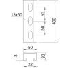 OBO 1121278 MS5030P0400FT Profilsín, perforált AMS3518, 16,5 mm résszélesség, 400mm merítetten tűzihorganyzott acél
