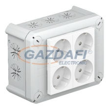 OBO 2007825 T 100 4MSD WS Leágazódoboz 4 fehér dugaljjal 150x116x67mm világosszürke polipropilén villanyszerelés