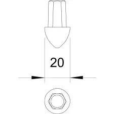 OBO 3041204 1819 20 Földelőcsúcs OMEX-földelőhöz 20mm merítetten tűzihorganyzott acél villanyszerelés