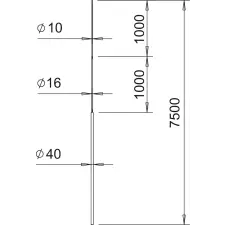 OBO 5402878 101 3B-7500 Felfogó isFang 7500mm alumínium villanyszerelés