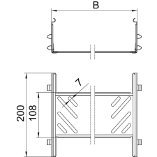 OBO 6069010 KTSMV 840 FS Összekötő Szett Magic kábeltálcákhoz 85x400x200mm szalaghorganyzott acél villanyszerelés