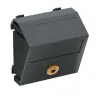 OBO 6104961 MTS-MK L SWGR1 Modul 45 Mini Jack Csatlakozó Aljzat hüvely egyenes csatlakozás 45x45mm szürkésfekete polikarbonát