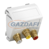 OBO 6105177 MTS-12R L SWGR1 Modul 45 Rca Csatlakozóaljzat hármas hüvely egyenes csatlakozás 45x45mm szürkésfekete polikarbonát