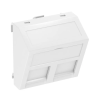 OBO 6119256 DTS-2F RW1 Adatátviteli Csatlakozó 2 db F típusú csatlakozó modulhoz 45x45mm hófehér polikarbonát
