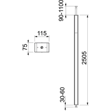 OBO 6286530 ISS70110STSRW Installációs Oszlop 70x110x2800mm hófehér acél villanyszerelés