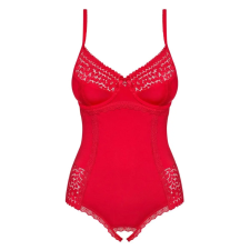Obsessive Obsessive Jolierose - csipkeberakásos, nyitott body (piros) body