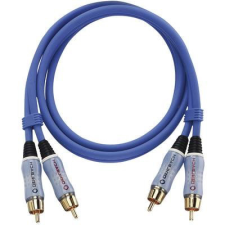 Oehlbach RCA audio kábel, 2x RCA dugó - 2x RCA dugó, 0,5 m, aranyozott, kék, Oehlbach BEAT! kábel és adapter