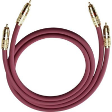 Oehlbach RCA audio kábel, 2x RCA dugó - 2x RCA dugó, 0,7 m, aranyozott, bordó, Oehlbach NF 214 Master kábel és adapter
