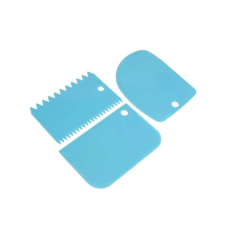 OEM 3 darabos spatula készlet tészták és torták díszítéséhez, műanyag, kék sütés és főzés