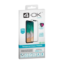 OEM 4-OK képernyővédő üveg (3D. tokbarát. ujjlenyomat olvasó. 9H) FEKETE mobiltelefon kellék