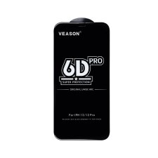 OEM 6D Full Glue Edzett üveg - Samsung Galaxy A02s / A03s fekete mobiltelefon kellék
