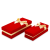 OEM Ajándék doboz szett piros 24x10x7cm