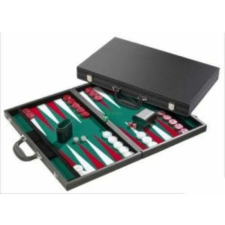 OEM Backgammon 46 cm-es fekete műbőr kofferben 605513 társasjáték