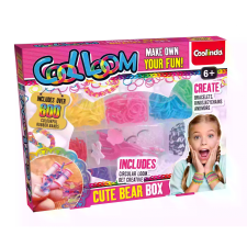 OEM Coolinda Cool Loom karkötőkészítő szett mackó formájú dobozban (PAU0003) kreatív és készségfejlesztő