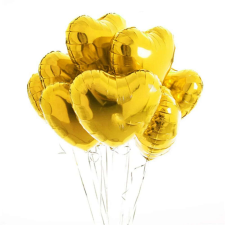 OEM Csokor 10 db szív alakú lufi, Magic Heart, sárga, 45 cm, 45 cm party kellék