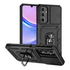 OEM Defender szilikon telefonvédő (ütésállóság. tartógyűrű. kameravédő) FEKETE tok és táska