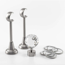 OEM Egyszerű galéria Crystal 25/19 fogazott rúd, fém, ezüst - 360 cm karnis, függönyrúd