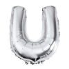 OEM Ezüst 'U' Fólia Lufi - 40 cm, Héliummal és Levegővel Tölthető