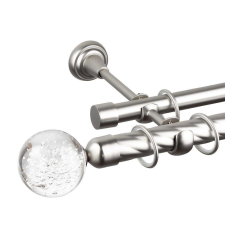 OEM Galéria dupla csavart rúd Crystal Monaco 25/19, fém, ezüst - 360 cm karnis, függönyrúd